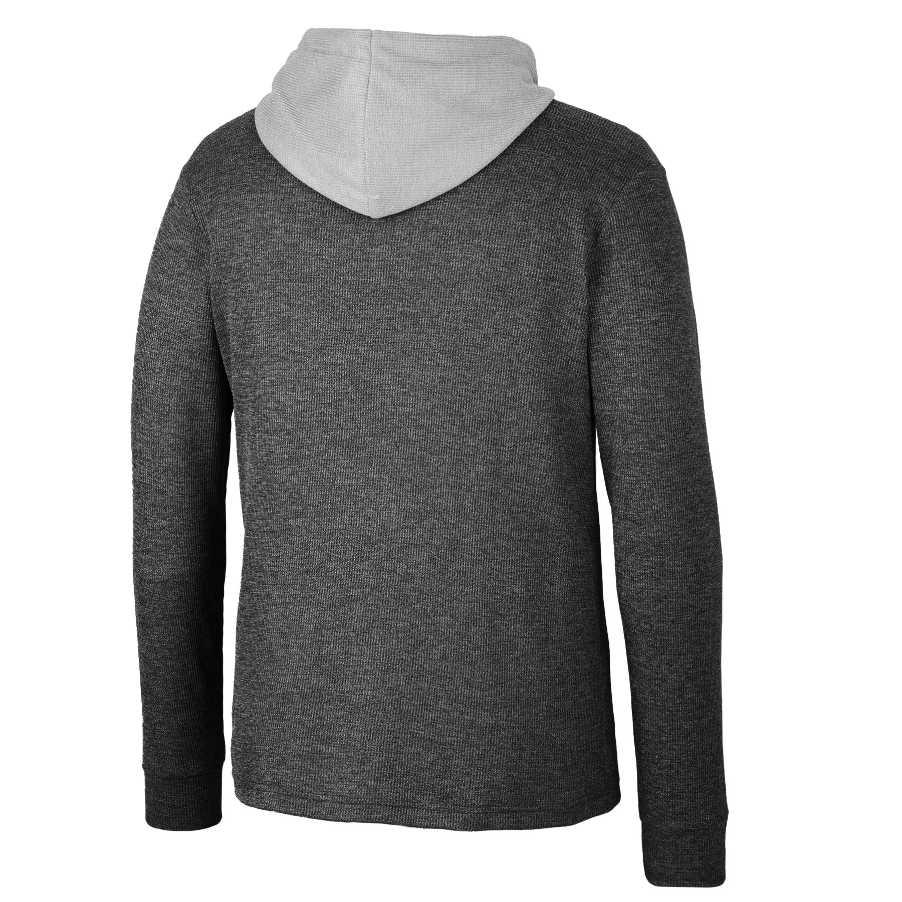 Men's Colosseum Black Oregon Ducks Ballot Waffle-Knit Thermal Long Sleeve Hoodie T-Shirt - Image 7