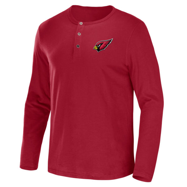 Men's NFL x Darius Rucker Collection by Fanatics Cardinal Arizona Cardinals Slub Jersey Henley Long Sleeve T-Shirt - Image 6