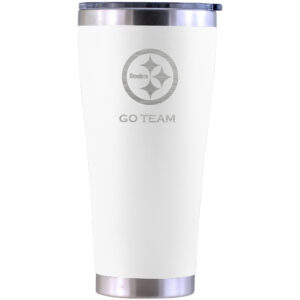 Pittsburgh Steelers Personalized 30oz. Laser Etched White Tumbler