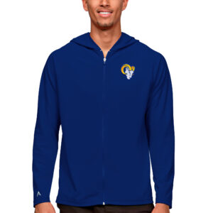 Men's Antigua Royal Los Angeles Rams Logo Legacy Full-Zip Hoodie