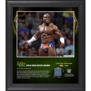 Apollo Crews Framed 15'' x 17'' 2016 Money In The Bank Collage with a Piece of Match-Used Canvas - Limited Edition of 199