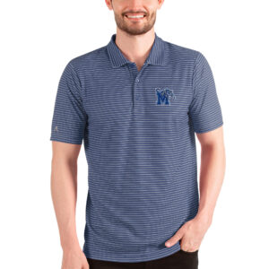 Men's Antigua Heathered Royal/White Memphis Tigers Esteem Polo