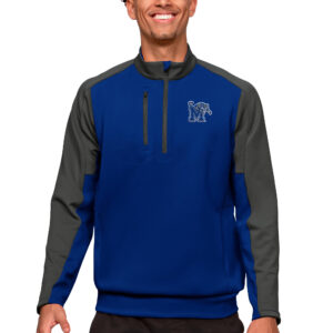 Men's Antigua Royal/Charcoal Memphis Tigers Team Quarter-Zip Pullover Top
