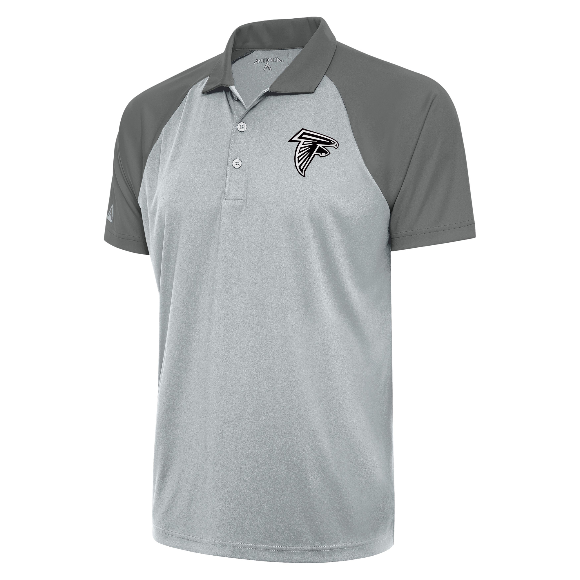 Men's Antigua Silver/Gray Atlanta Falcons Metallic Logo Nova Polo - Image 4
