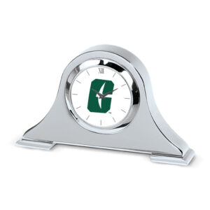Silver Charlotte 49ers Logo Napoleon Desk Clock
