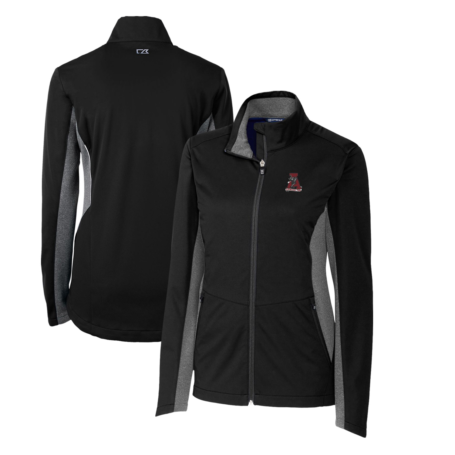 Women's Cutter & Buck Black Alabama Crimson Tide Vault Navigate Softshell Full-Zip Jacket - Image 8