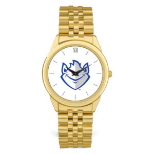 Unisex Gold Saint Louis Billikens Team Logo Rolled Linked Bracelet Wristwatch