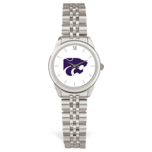 Women's Silver Kansas State Wildcats Logo Medallion Rolled Link Bracelet Wristwatch