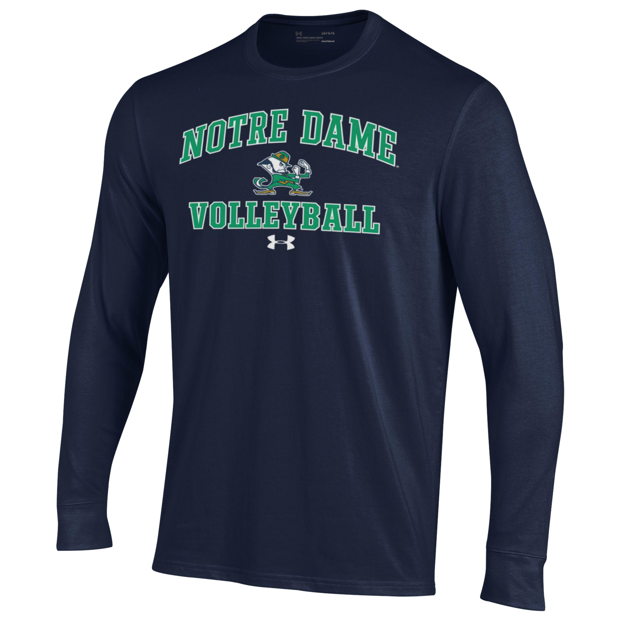 Men's Under Armour Navy Notre Dame Fighting Irish Volleyball Arch Over Performance Long Sleeve T-Shirt - Image 6