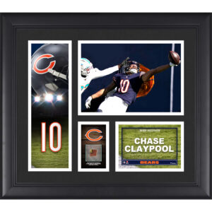 Chase Claypool Chicago Bears Framed 15" x 17" Player Collage with a Piece of Game-Used Ball