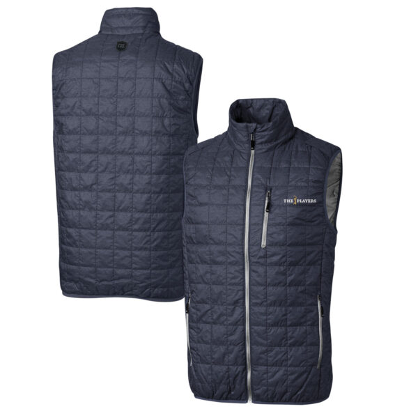 Men's Cutter & Buck Heather Charcoal THE PLAYERS Big & Tall Rainier PrimaLoft Eco Insulated Full-Zip Puffer Vest