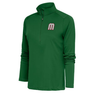 Women's Antigua Forest Green Mexico Baseball 2023 World Baseball Classic Tribute Half-Zip Pullover Top