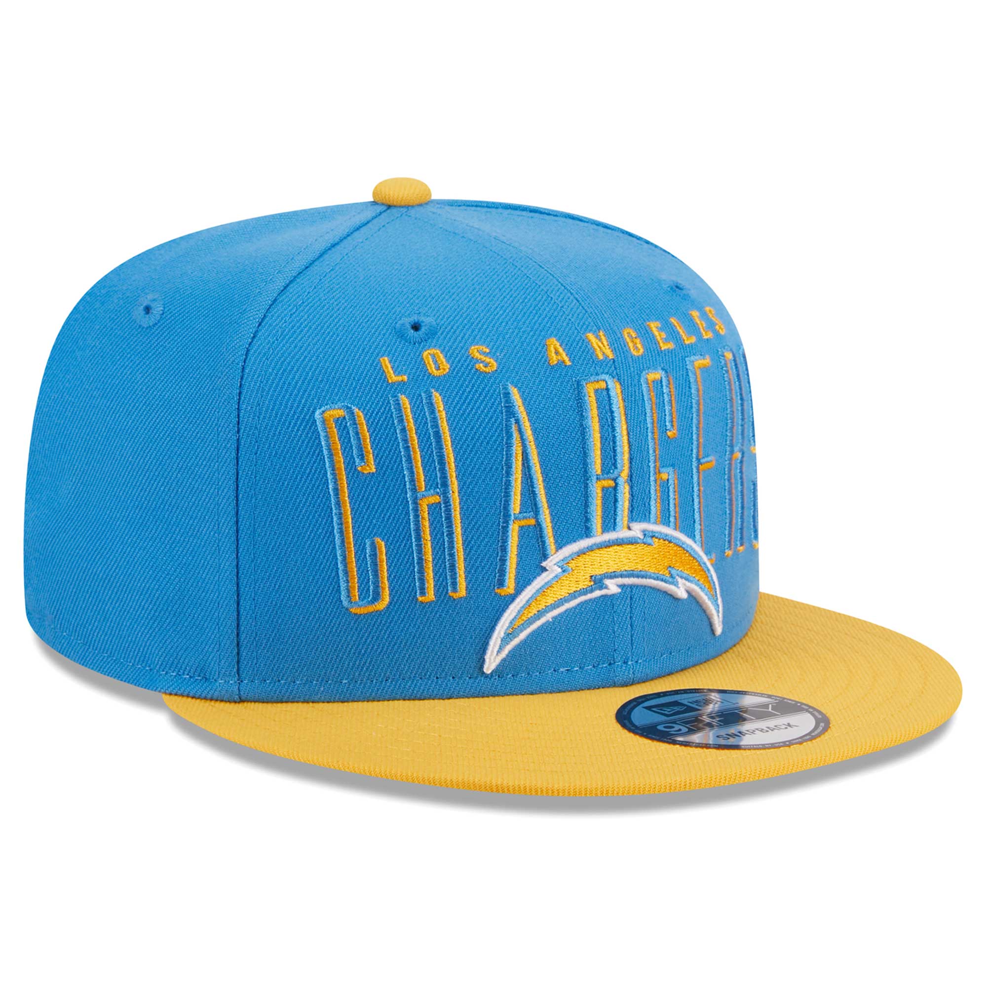 Men's New Era Powder Blue/Gold Los Angeles Chargers Headline 9FIFTY Snapback Hat - Image 4