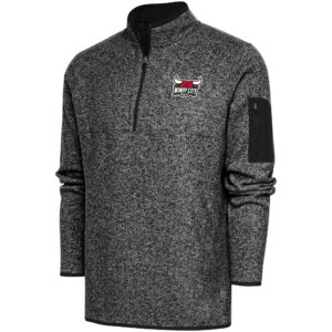 Men's Antigua  Heather Black Windy City Bulls Big & Tall Fortune Quarter-Zip Pullover Jacket