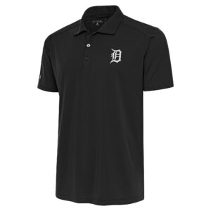 Men's Antigua Charcoal Detroit Tigers Big & Tall Metallic Tribute Polo