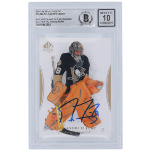 Marc-Andre Fleury Pittsburgh Penguins Autographed 2007-08 Upper Deck SP Authentic #36 Beckett Fanatics Witnessed Authenticated 10 Card