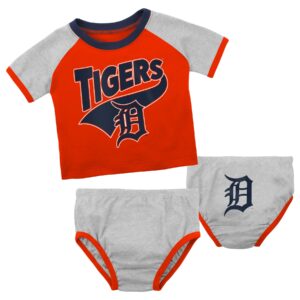Infant Orange/Heather Gray Detroit Tigers Little Slugger Two-Pack Bodysuit Set