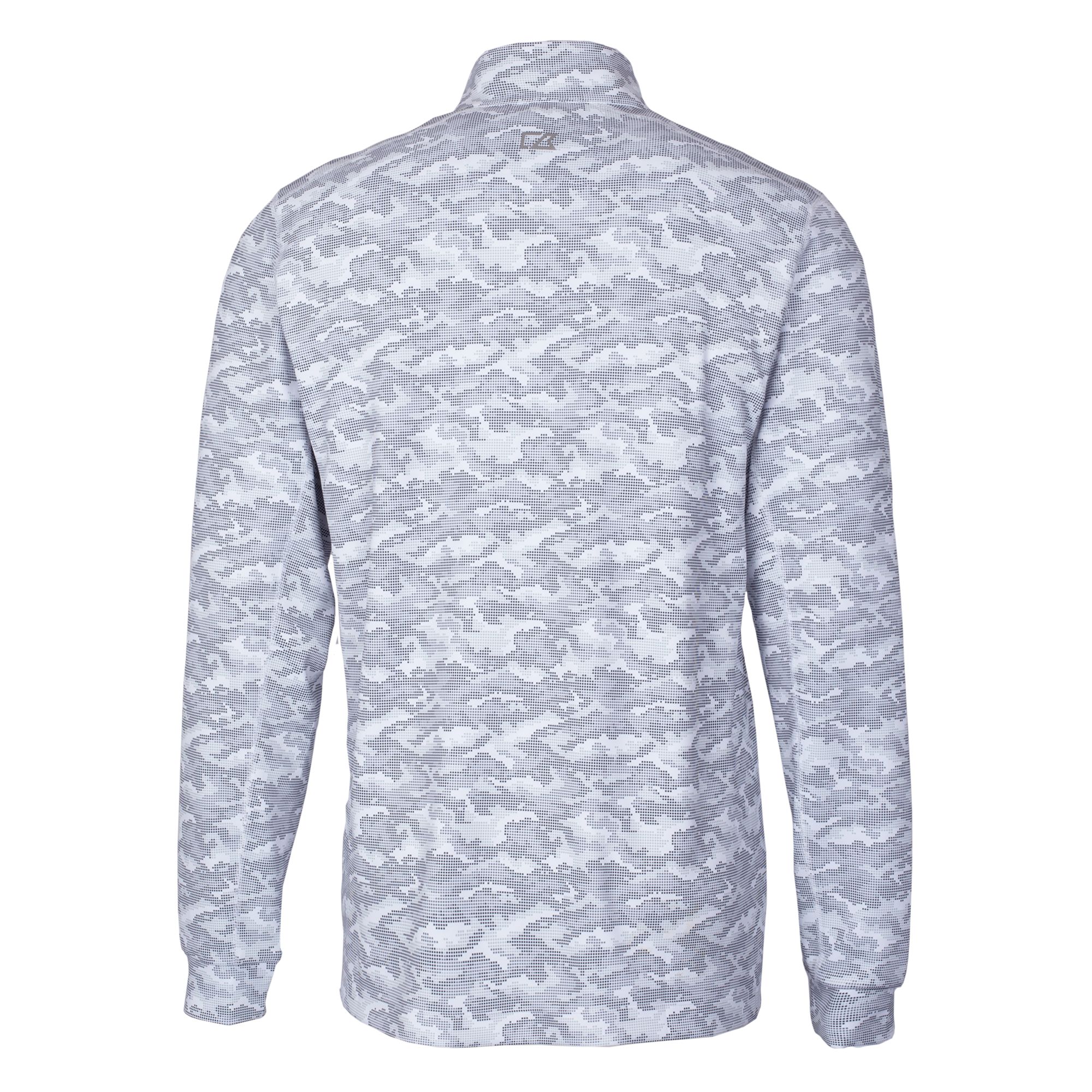 Men's Cutter & Buck Charcoal Navy Midshipmen Big & Tall Traverse Camo Print Stretch Quarter-Zip Pullover Top - Image 4