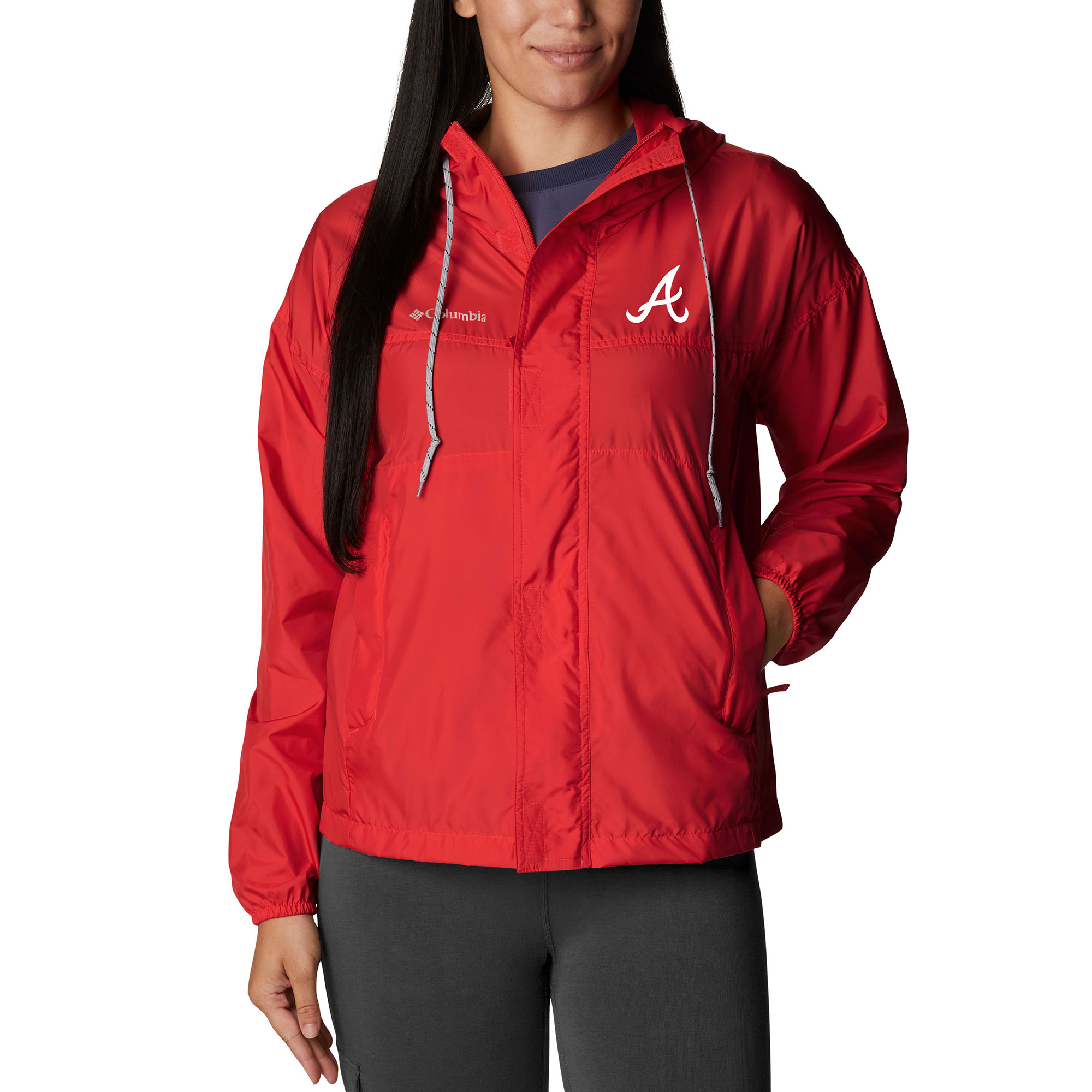 Women's Columbia Red Atlanta Braves Flash Challenger Full-Zip Windbreaker Jacket