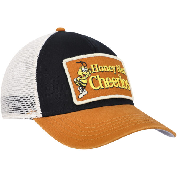 Men's American Needle Black/Cream Cheerios Valin Trucker Snapback Hat - Image 8