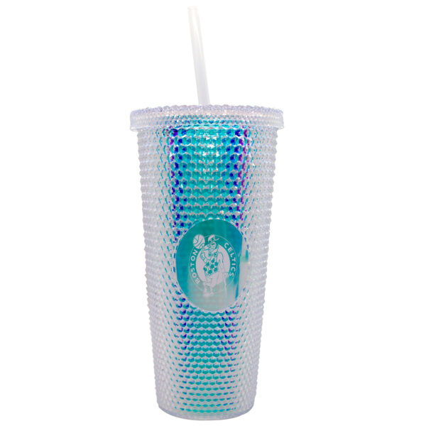 Boston Celtics 24oz. Iridescent Studded Travel Tumbler with Straw