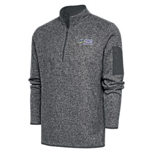 Men's Antigua  Heather Charcoal Fort Myers Mighty Mussels Fortune Quarter-Zip Pullover Jacket