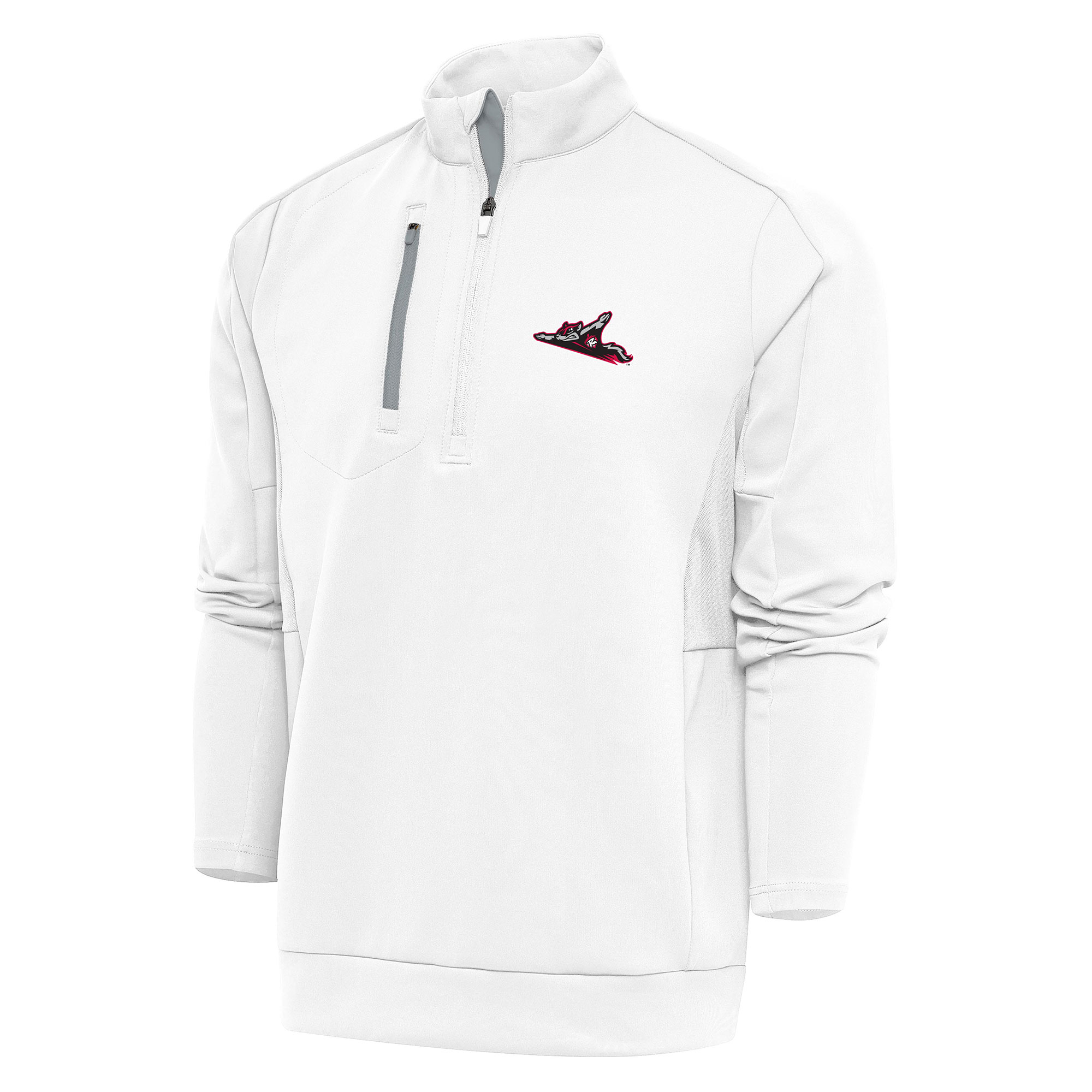 Men's Antigua White Richmond Flying Squirrels Generation Quarter-Zip Pullover Top