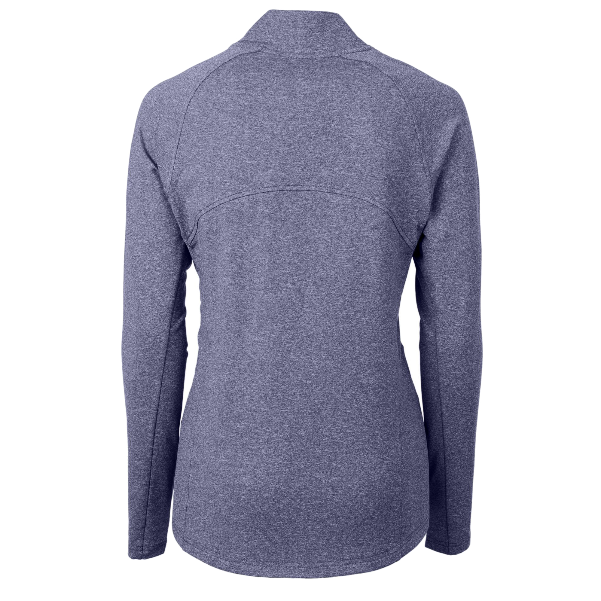 Women's Cutter & Buck Heather Navy Dayton Flyers Adapt Eco Knit Heather Recycled Full-Zip Jacket - Image 4