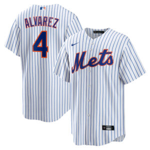 Men's Nike Francisco Alvarez White New York Mets Replica Player Jersey