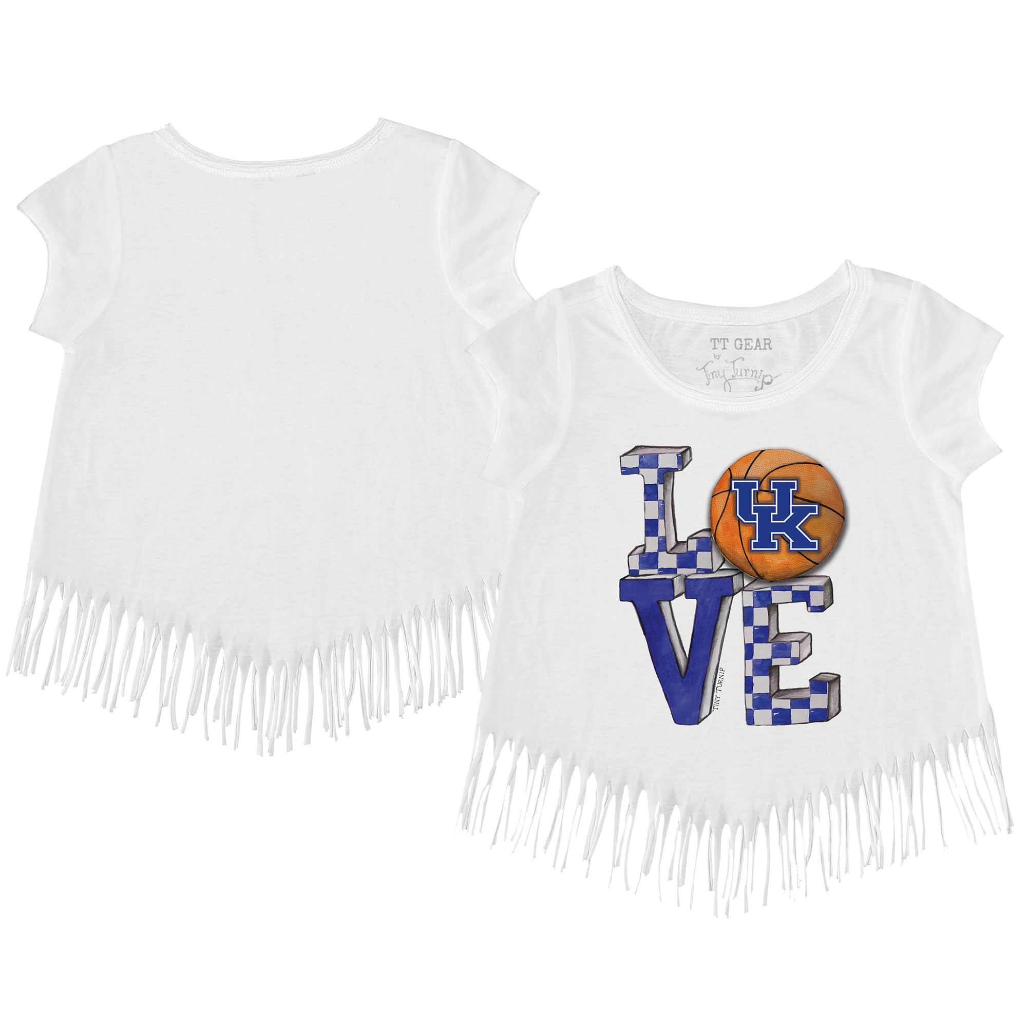 Toddler Tiny Turnip White Kentucky Wildcats Love Fringe T-Shirt - Image 2