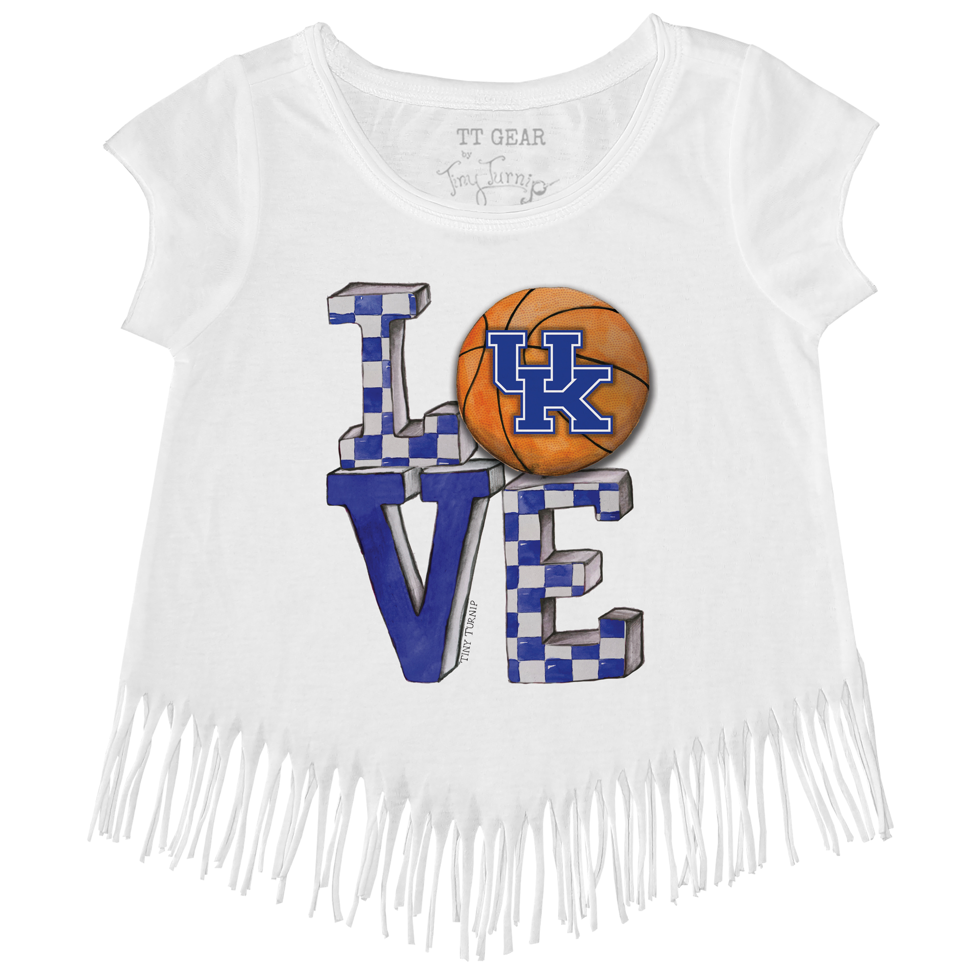 Toddler Tiny Turnip White Kentucky Wildcats Love Fringe T-Shirt - Image 6
