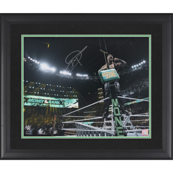 Damian Priest WWE Autographed Framed 16" x 20" 2023 Money In The Bank Celebration Photograph