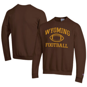 Men's Champion  Brown Wyoming Cowboys Football Powerblend Pullover Sweatshirt