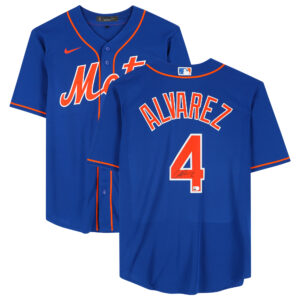 Francisco Alvarez New York Mets Autographed Blue Nike Replica Jersey