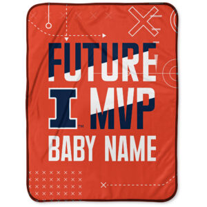 Chad & Jake Illinois Fighting Illini  30" x 40" Personalized Baby Blanket