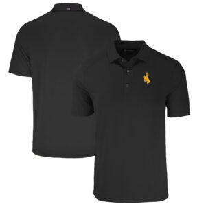 Men's Cutter & Buck Black Wyoming Cowboys Big & Tall Forge Eco Stretch Recycled Polo