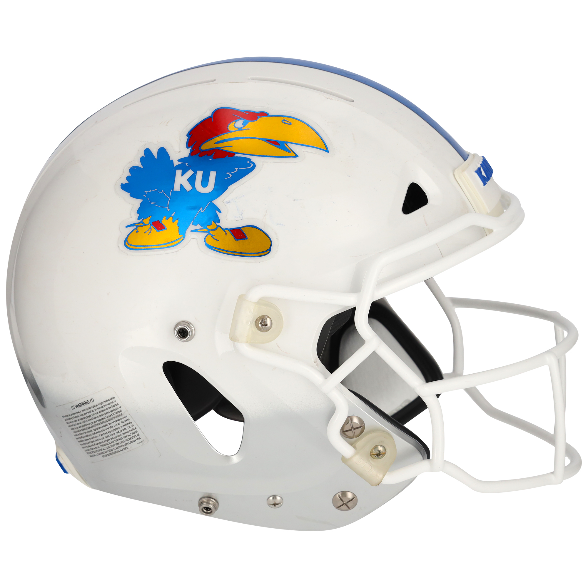Kansas Jayhawks Team-Issued White Helmet From the 2018-21 NCAA Football Seasons - WN55914715