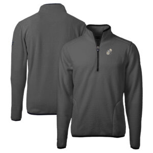 Men's Cutter & Buck  Gray/Black New Orleans Saints Throwback Cascade Eco Sherpa Fleece Quarter-Zip Pullover Jacket