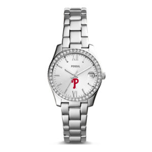 Women's Fossil Silver Philadelphia Phillies Scarlette Stainless Steel Watch