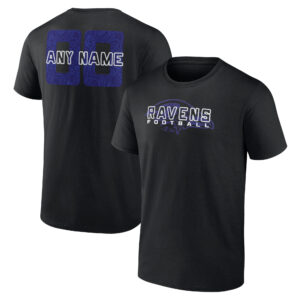 Men's Black Baltimore Ravens Stellar Personalized Name & Number T-Shirt