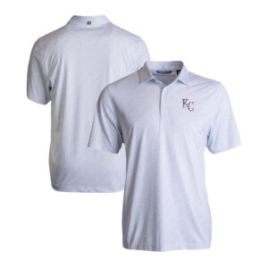 Men's Cutter & Buck  White Kansas City Royals Stars & Stripes Pike Eco Pebble Print Stretch Recycled Polo