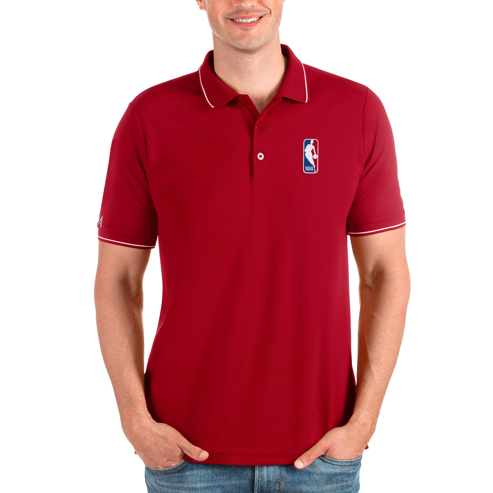Men's Antigua Red NBA Affluent Polo