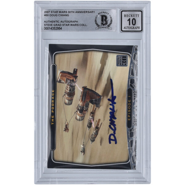 Doug Chiang Star Wars Autographed 2007 Topps 30th Anniversary #50 BGS Authenticated 10 Card