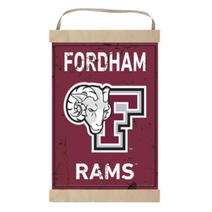 Fordham Rams Faux Rust Banner Sign