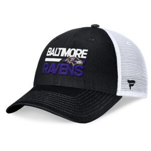Men's Fanatics Black/White Baltimore Ravens Upper Trucker Adjustable Hat