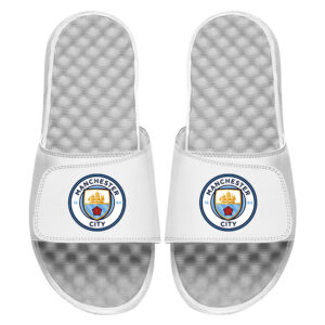 Men's ISlide  White Manchester City Primary Logo Slide Sandals