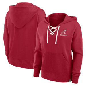 Women's Fanatics Crimson Alabama Crimson Tide Heritage Original Script Lace-Up Pullover Hoodie