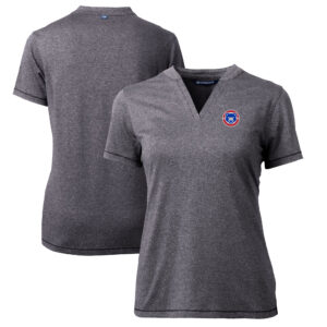 Women's Cutter & Buck  Heather Charcoal South Bend Cubs Forge DryTec Heathered Stretch Blade Top