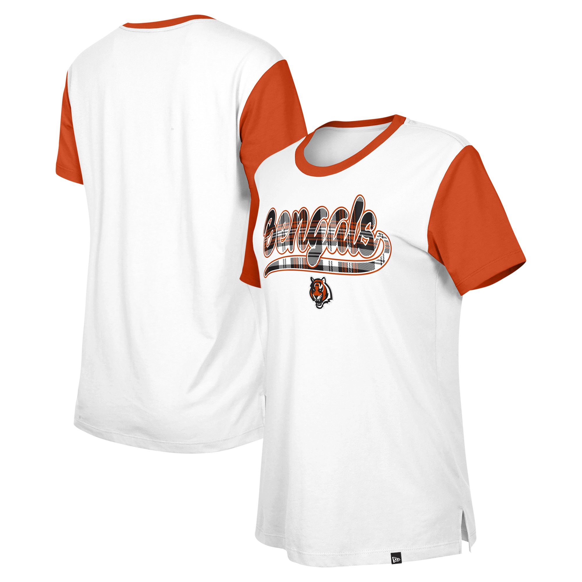 Women's New Era White/Orange Cincinnati Bengals 3rd Down T-Shirt