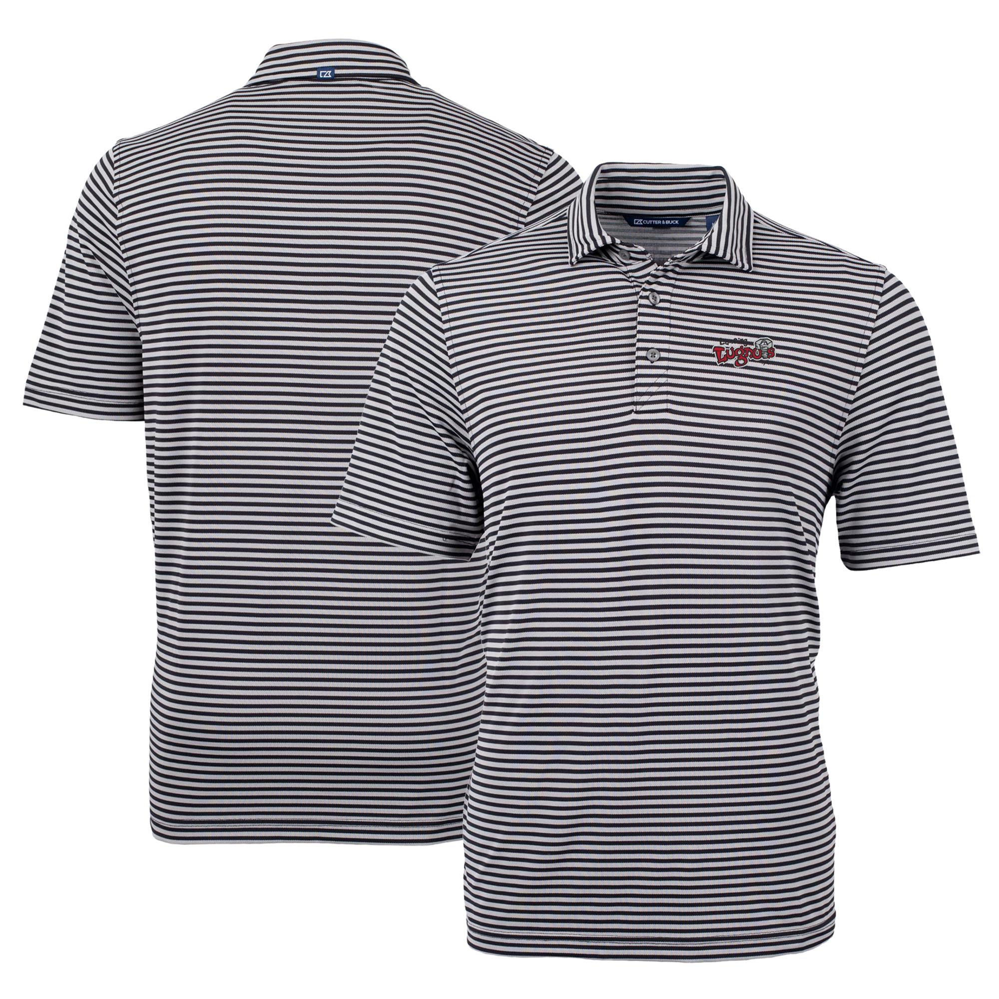Men's Cutter & Buck Black Lansing Lugnuts DryTec Virtue Eco Pique Stripe Recycled Polo - Image 5